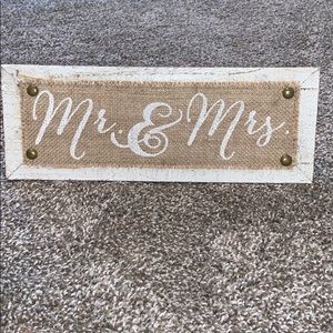 Wedding decor (Mr. & Mrs. sign)